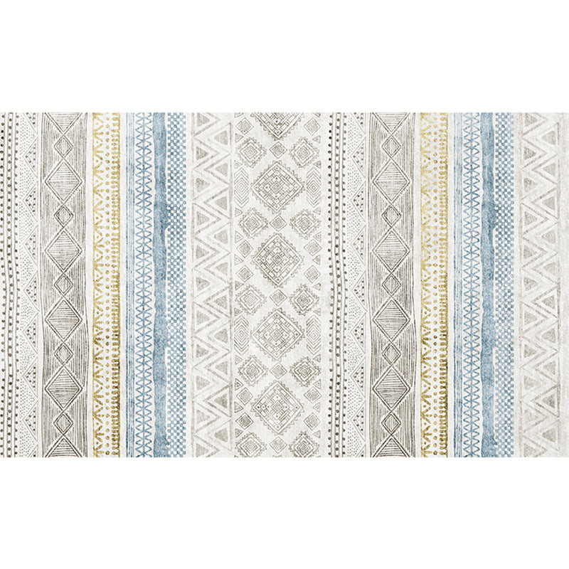 Bohemian Geometric Print Rug Polyester Indoor Carpet Non-Slip Backing Area Rug for Living Room