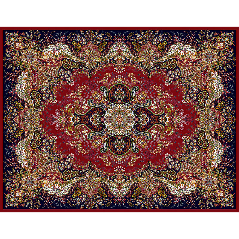 Mitte des Jahrhunderts Indoor Teppich Antiquen Blumendruck Teppich Polyester Anti-Rutsch-Rücken Teppich für Wohnkultur