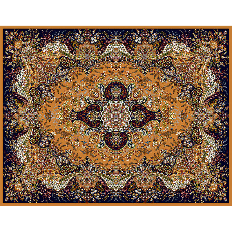 Mitte des Jahrhunderts Indoor Teppich Antiquen Blumendruck Teppich Polyester Anti-Rutsch-Rücken Teppich für Wohnkultur
