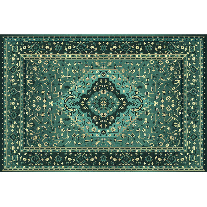 Mitte des Jahrhunderts Indoor Teppich Antiquen Blumendruck Teppich Polyester Anti-Rutsch-Rücken Teppich für Wohnkultur