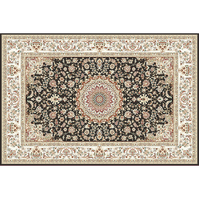 Mitte des Jahrhunderts Indoor Teppich Antiquen Blumendruck Teppich Polyester Anti-Rutsch-Rücken Teppich für Wohnkultur