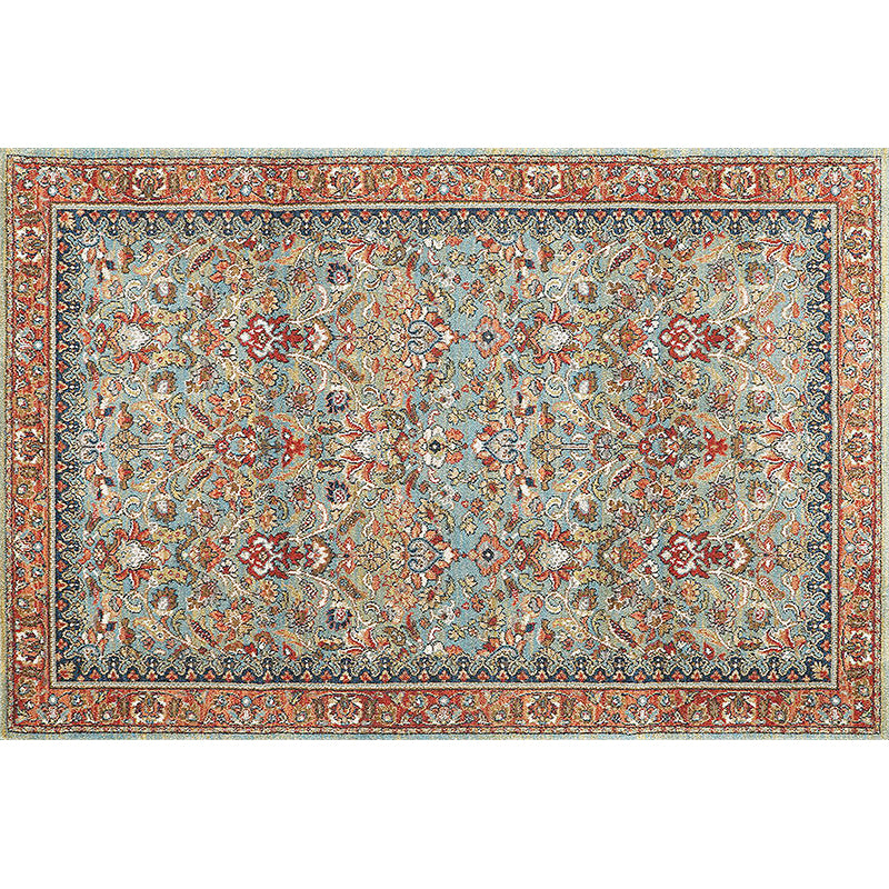 Mitte des Jahrhunderts Indoor Teppich Antiquen Blumendruck Teppich Polyester Anti-Rutsch-Rücken Teppich für Wohnkultur