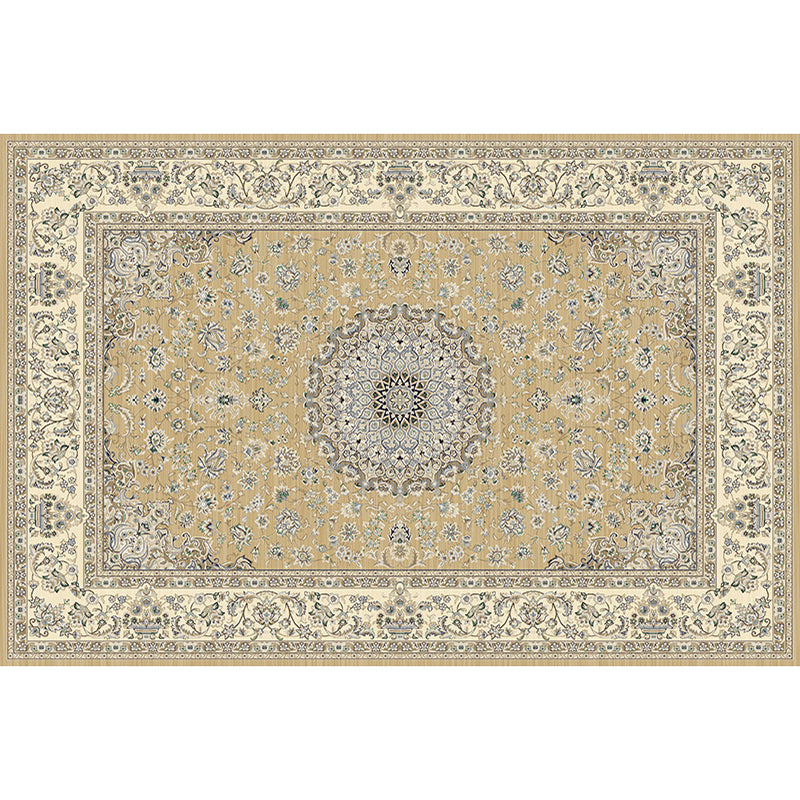 Nostalgie Indoor Teppich Floraldruck Mitte des Jahrhunderts Teppich Polyester Nicht-Schlupf-Rückschlag Teppich für Wohnzimmer