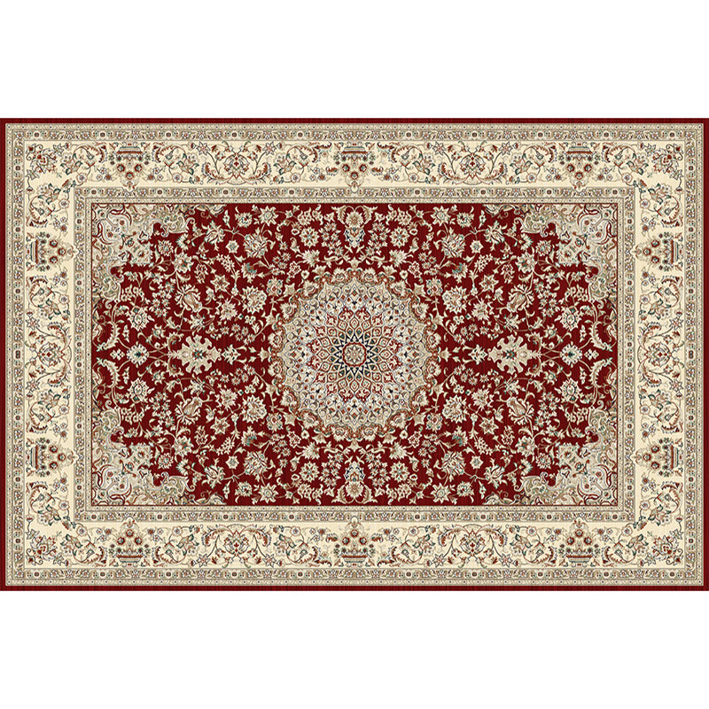 Nostalgie Indoor Teppich Floraldruck Mitte des Jahrhunderts Teppich Polyester Nicht-Schlupf-Rückschlag Teppich für Wohnzimmer