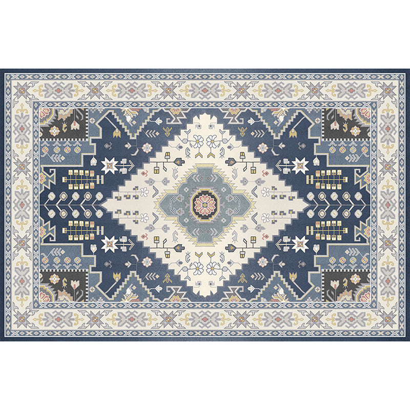 Nostalgie Indoor Teppich Floraldruck Mitte des Jahrhunderts Teppich Polyester Nicht-Schlupf-Rückschlag Teppich für Wohnzimmer