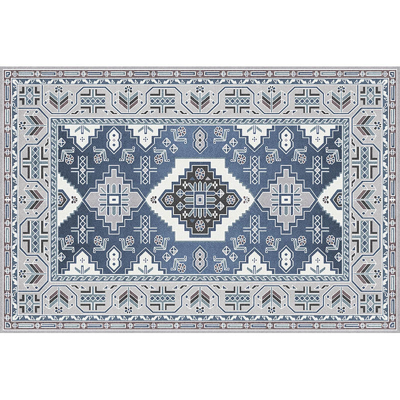 Nostalgie Indoor Teppich Floraldruck Mitte des Jahrhunderts Teppich Polyester Nicht-Schlupf-Rückschlag Teppich für Wohnzimmer