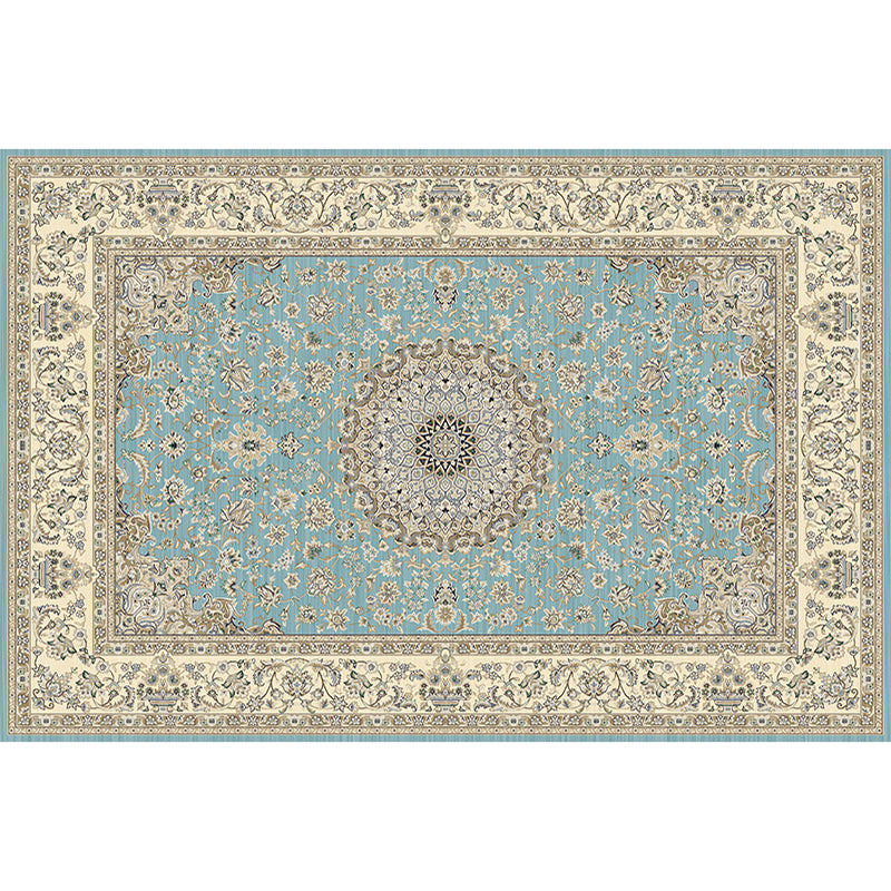 Nostalgie Indoor Teppich Floraldruck Mitte des Jahrhunderts Teppich Polyester Nicht-Schlupf-Rückschlag Teppich für Wohnzimmer