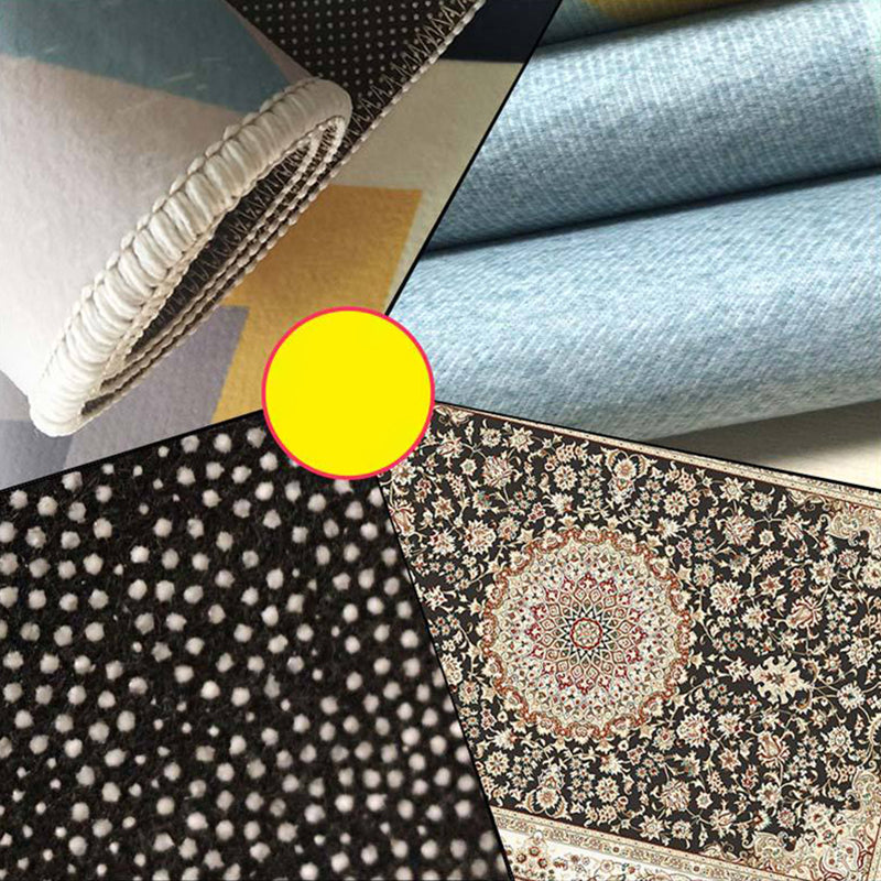 Nostalgie Indoor Teppich Floraldruck Mitte des Jahrhunderts Teppich Polyester Nicht-Schlupf-Rückschlag Teppich für Wohnzimmer