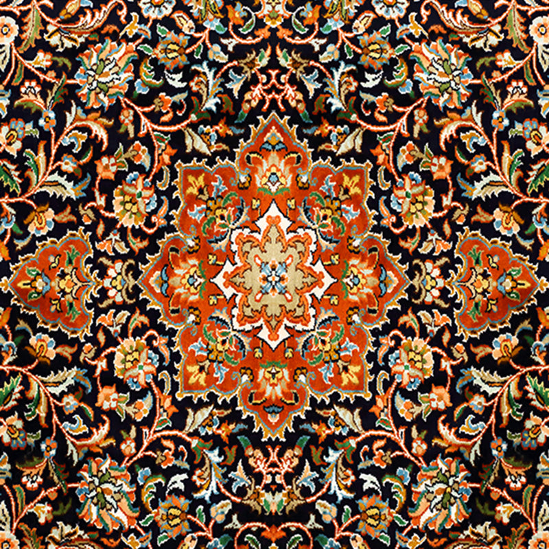 Square Normatic Tribe Rug Moroccan Carpet Polyester Stain Resistant Area Carpet for Living Room