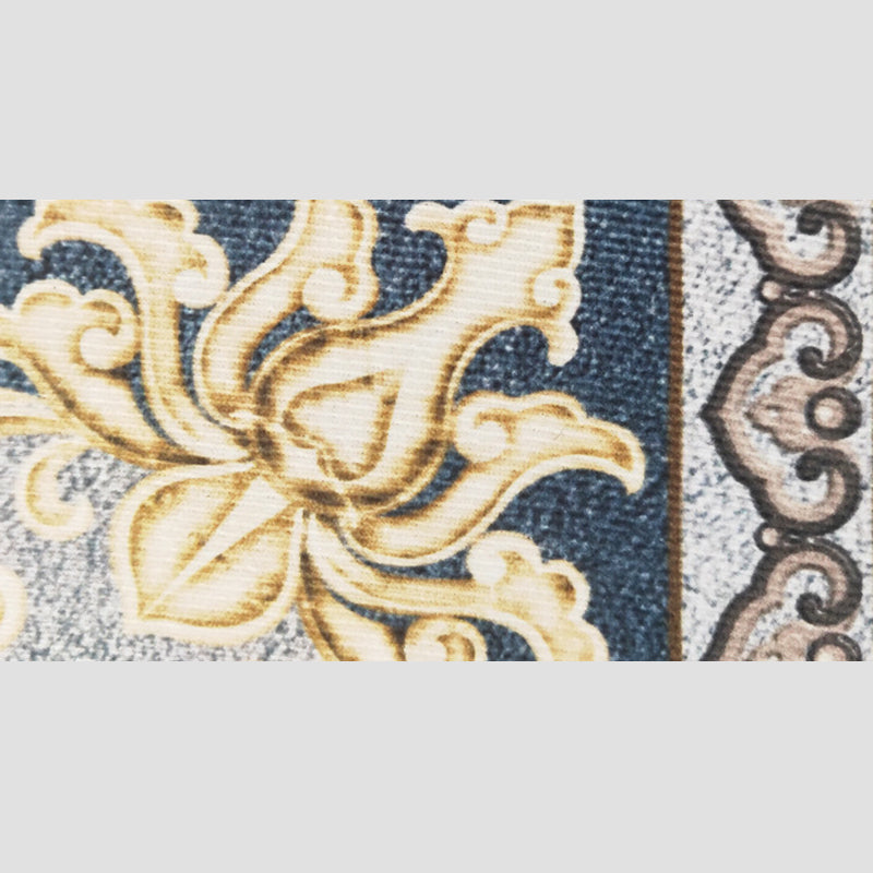 Modern Geometric Pattern Carpet Blue Polyester Area Rug Non-Slip Backing Rug for Home Decor