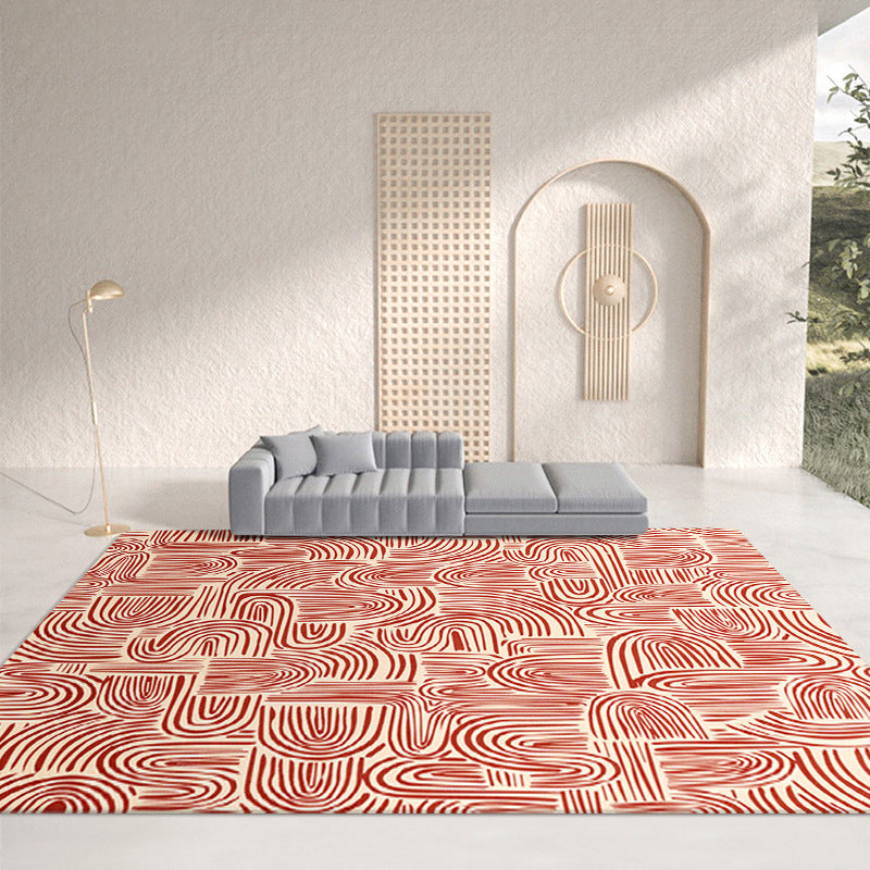 Classic Indoor Rug Geometry Design Polyester Area Carpet Non-Slip Backing Carpet for Home Decoration