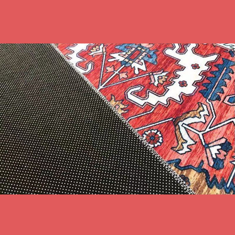 Green Shabby Chic Fläche Teppich Polyester Antiquitäten Muster Teppich Waschbar Anti-Schlupf-Teppich für Schlafzimmer