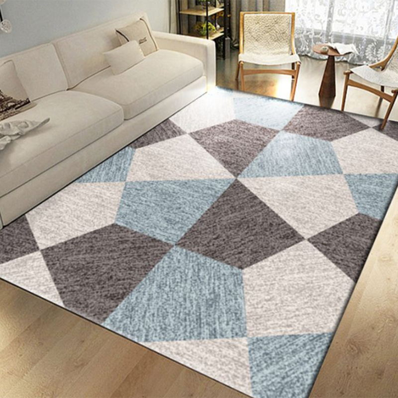 Black Geometric Carpet Polyester Minimalist Indoor Rug Anti-Split Area Carpet for Home Decoration