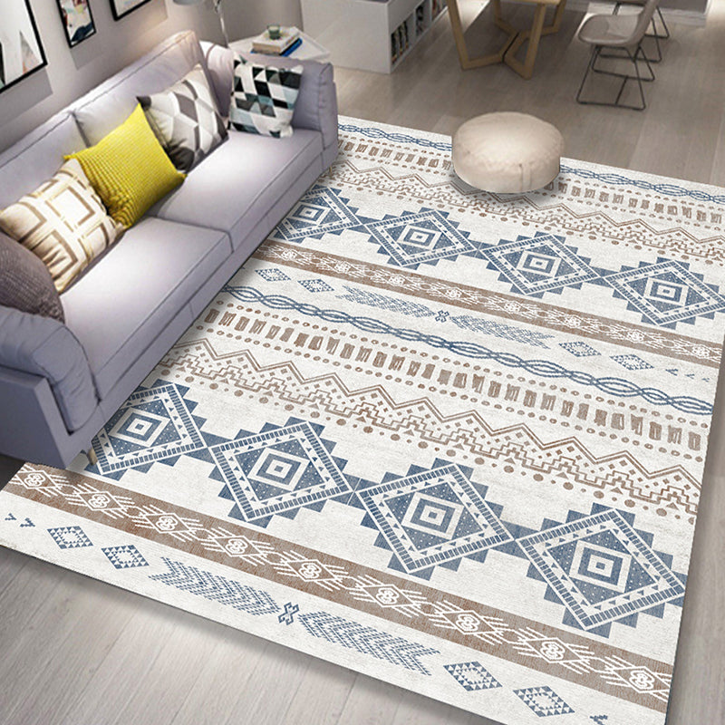 Mid-Century Carpet Tribal Print Polyester Area Rug Stain Resistant Indoor Carpet for Home Decoration