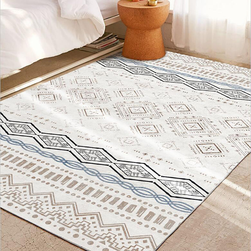 Mid-Century Carpet Tribal Print Polyester Area Rug Stain Resistant Indoor Carpet for Home Decoration
