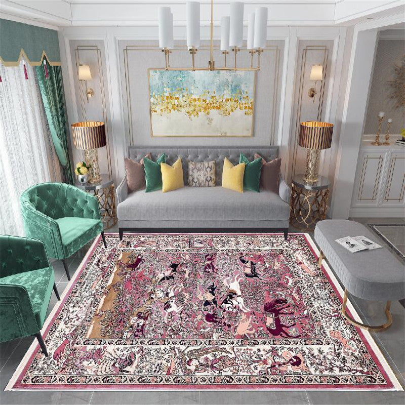 Blau Stammesdruckbereich Teppich Polyester Traditioneller Fläche Teppich nicht rutschfestem Teppich für Wohnkultur