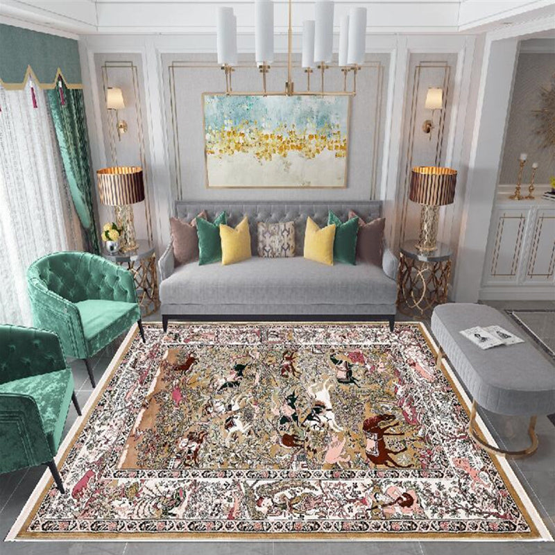 Blau Stammesdruckbereich Teppich Polyester Traditioneller Fläche Teppich nicht rutschfestem Teppich für Wohnkultur