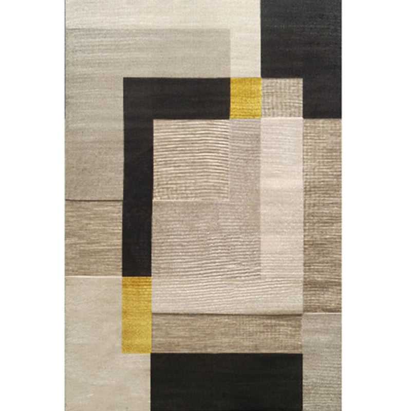 Tan Casual Indoor Carpet Polyester Geometric Area Rug Washable Carpet for Indoor Room