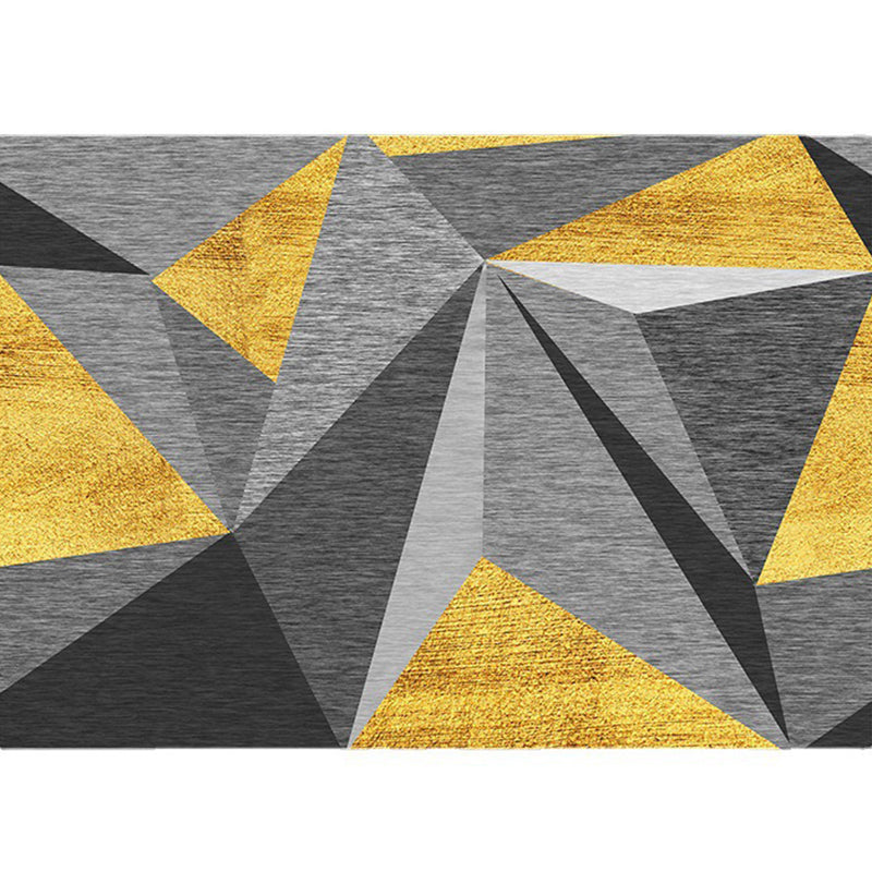 Tan Casual Indoor Carpet Polyester Geometric Area Rug Washable Carpet for Indoor Room