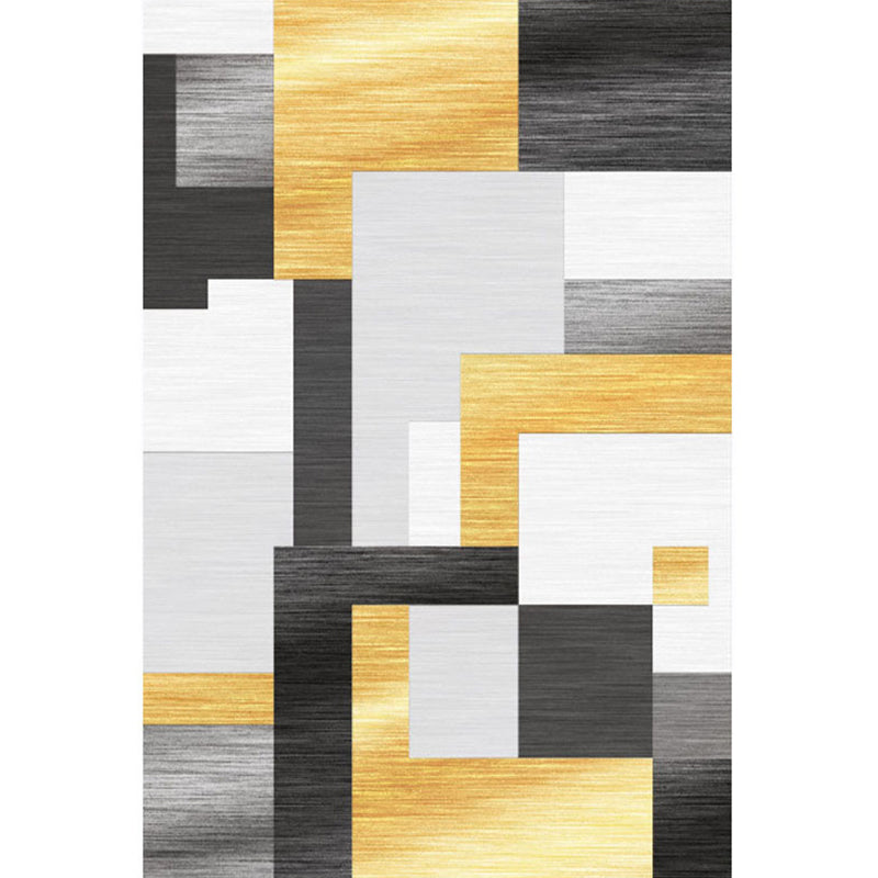 Tan Casual Indoor Carpet Polyester Geometric Area Rug Washable Carpet for Indoor Room