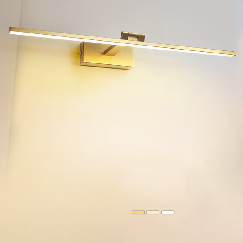 Gold Linear LED Wall Lamp in Modern Concise Style Aluminium Indoor Wall Sconce with Silicone Shade