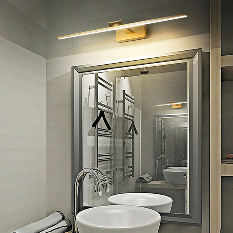 Gold Linear LED Wall Lamp in Modern Concise Style Aluminium Indoor Wall Sconce with Silicone Shade