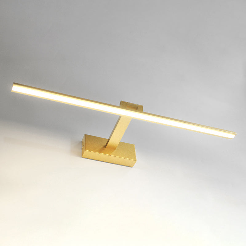 Gold Linear LED Wall Lamp in Modern Concise Style Aluminium Indoor Wall Sconce with Silicone Shade
