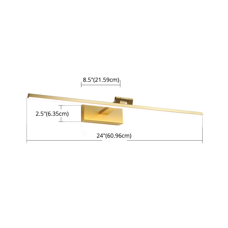 Gold Linear LED Wall Lamp in Modern Concise Style Aluminium Indoor Wall Sconce with Silicone Shade