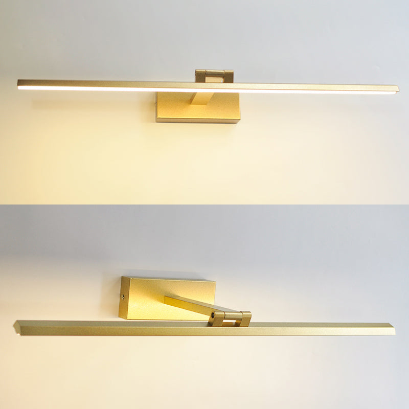 Gold Linear LED Wall Lamp in Modern Concise Style Aluminium Indoor Wall Sconce with Silicone Shade