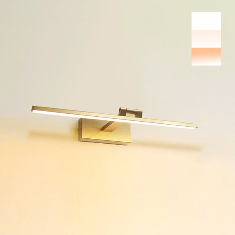 Gold Linear LED Wall Lamp in Modern Concise Style Aluminium Indoor Wall Sconce with Silicone Shade