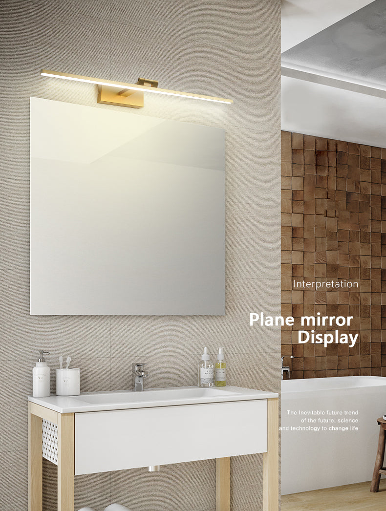 Lampe murale à LED linéaire en or dans une application murale intérieure en aluminium concis moderne avec une teinte en silicone