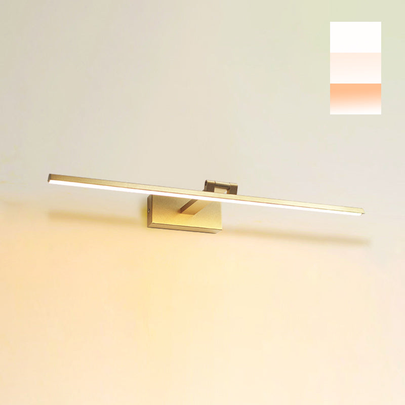 Lampe murale à LED linéaire en or dans une application murale intérieure en aluminium concis moderne avec une teinte en silicone