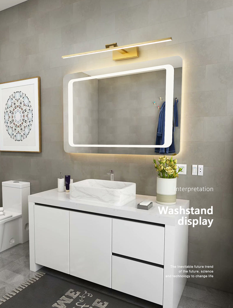 Gold Linear LED Wall Lamp in Modern Concise Style Aluminium Indoor Wall Sconce with Silicone Shade