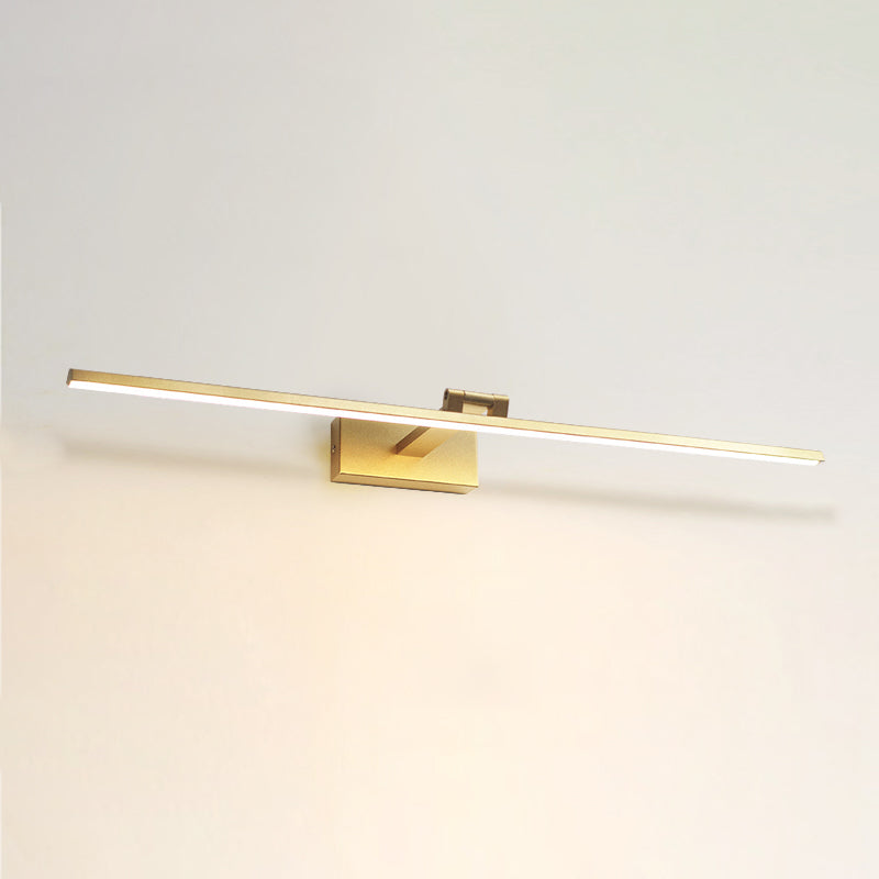 Gold Linear LED Wall Lamp in Modern Concise Style Aluminium Indoor Wall Sconce with Silicone Shade