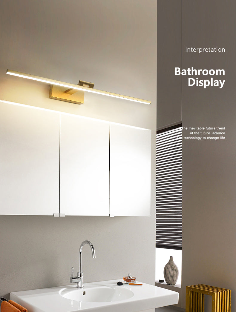 Gold Linear LED Wall Lamp in Modern Concise Style Aluminium Indoor Wall Sconce with Silicone Shade