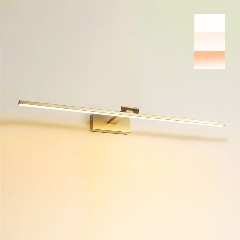Gold Linear LED Wall Lamp in Modern Concise Style Aluminium Indoor Wall Sconce with Silicone Shade