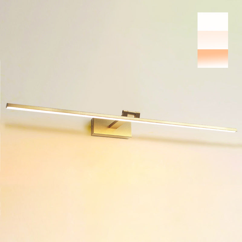 Gold Linear LED Wall Lamp in Modern Concise Style Aluminium Indoor Wall Sconce with Silicone Shade
