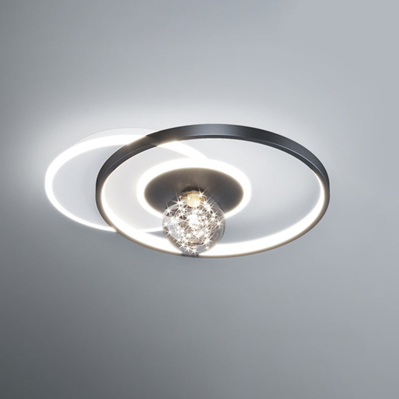 Plafonnier de chambre rond moderne encastré en métal