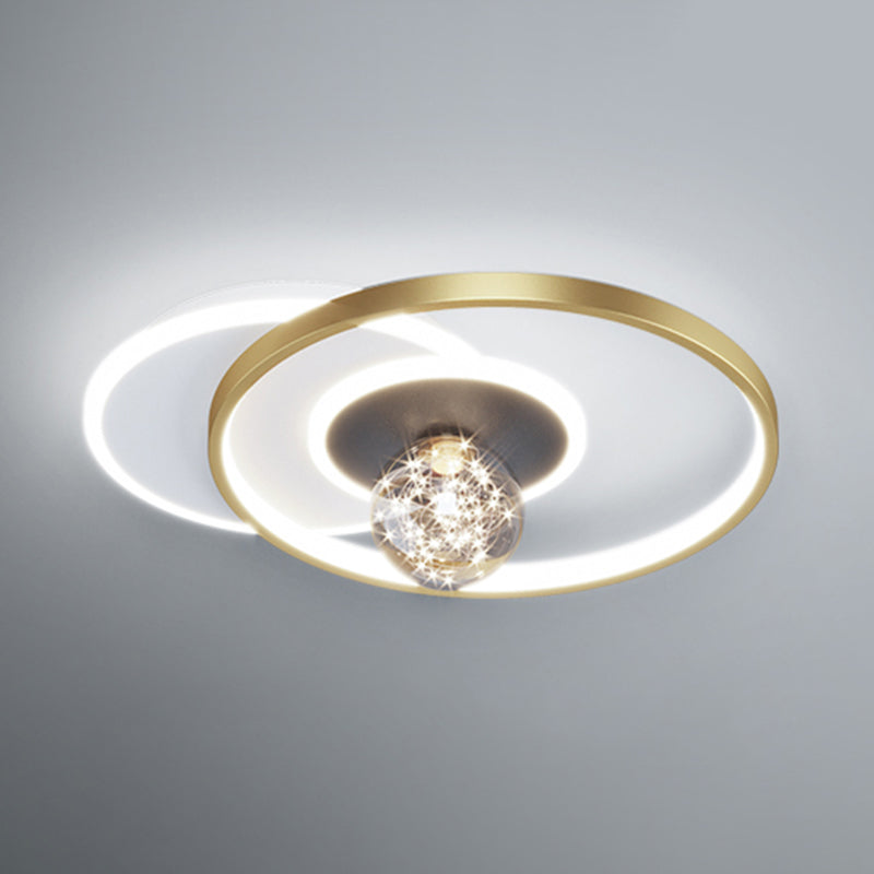 Plafonnier de chambre rond moderne encastré en métal