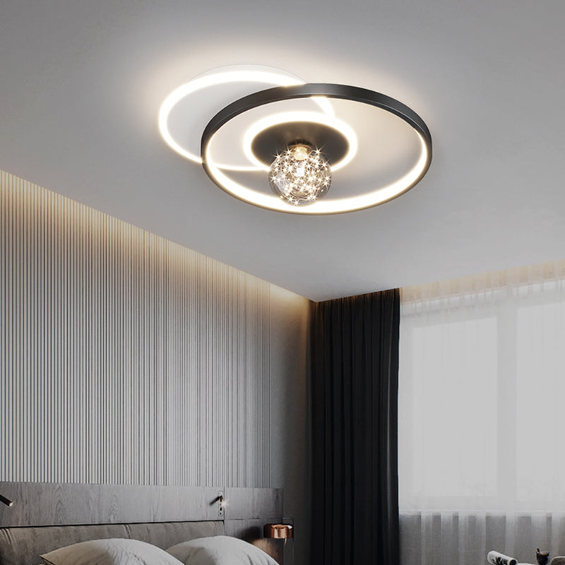 Plafonnier de chambre rond moderne encastré en métal