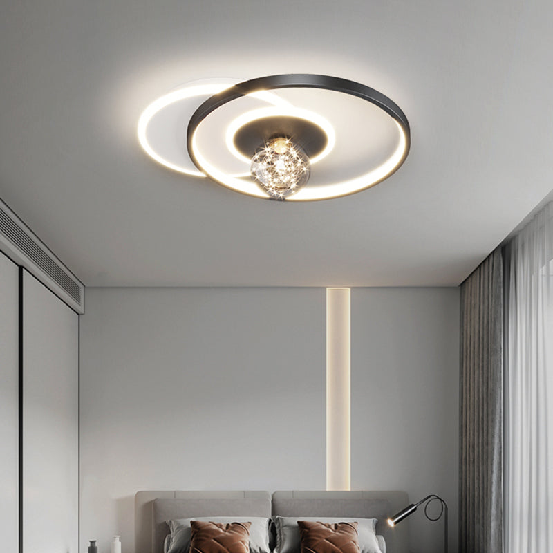 Plafonnier de chambre rond moderne encastré en métal