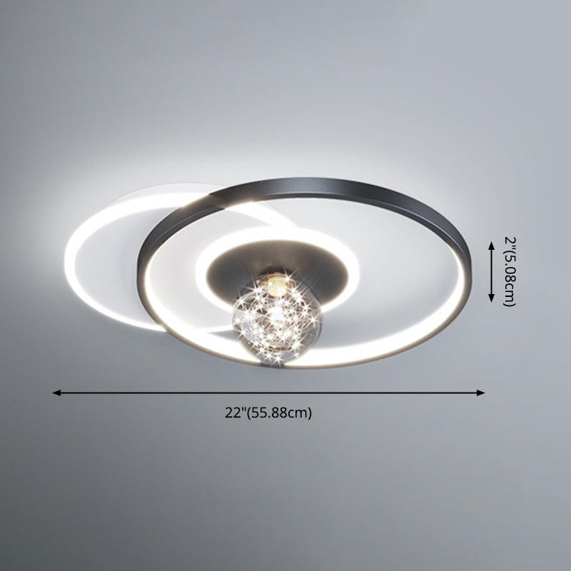 Plafonnier de chambre rond moderne encastré en métal