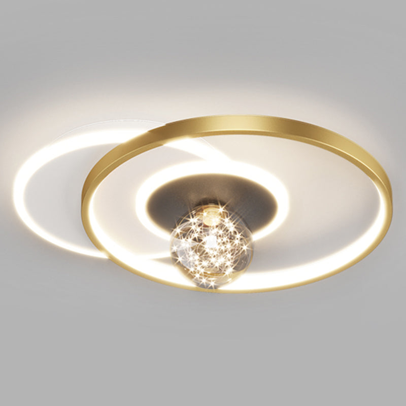 Plafonnier de chambre rond moderne encastré en métal