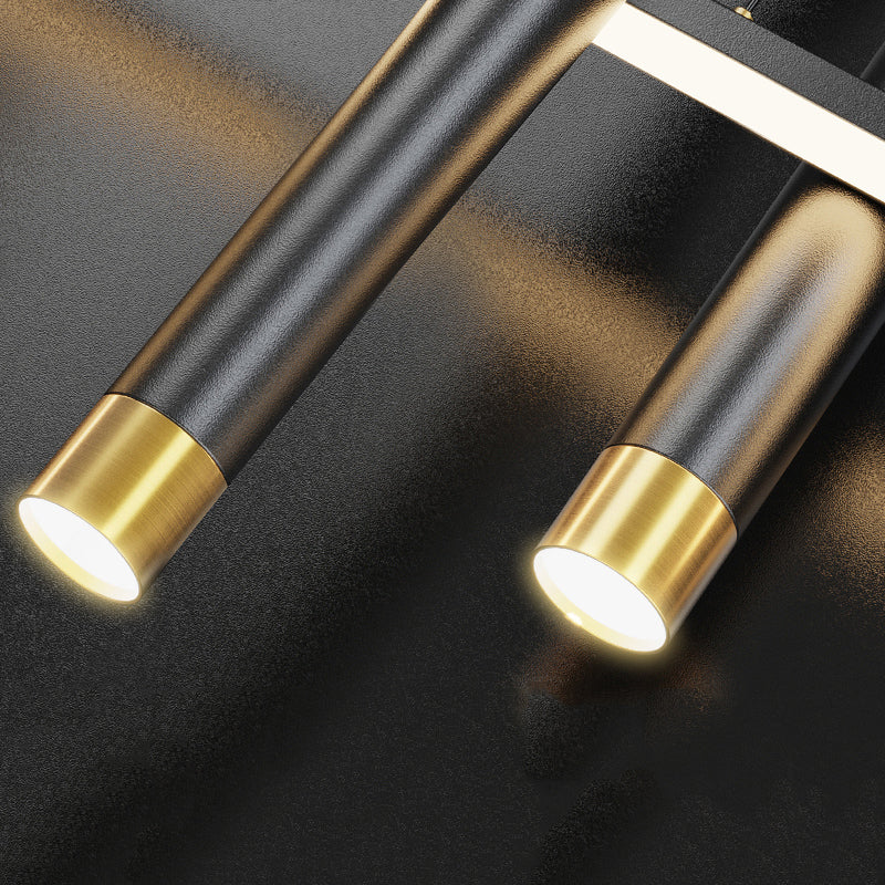 Luce a led nere acrilica nella moderna semplicità in alluminio Linea a sospensione lineare per sala da pranzo