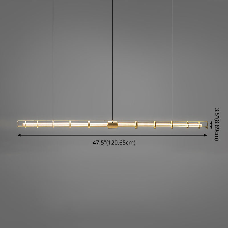 Luci a sospensione contemporanea illuminazione isola lineare lampada sospesa in oro