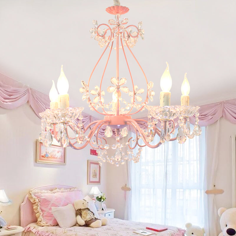 Candel Bedroom Candelier CRISTAL K9 CRISTAL 3/5 Cabezon Pink Hanging Lightsing