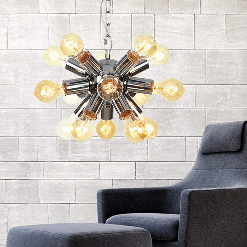 Lampadario a sospensione di Starburst Metal contemporanei 9/12 lampadine a sospensione Light in Chrome