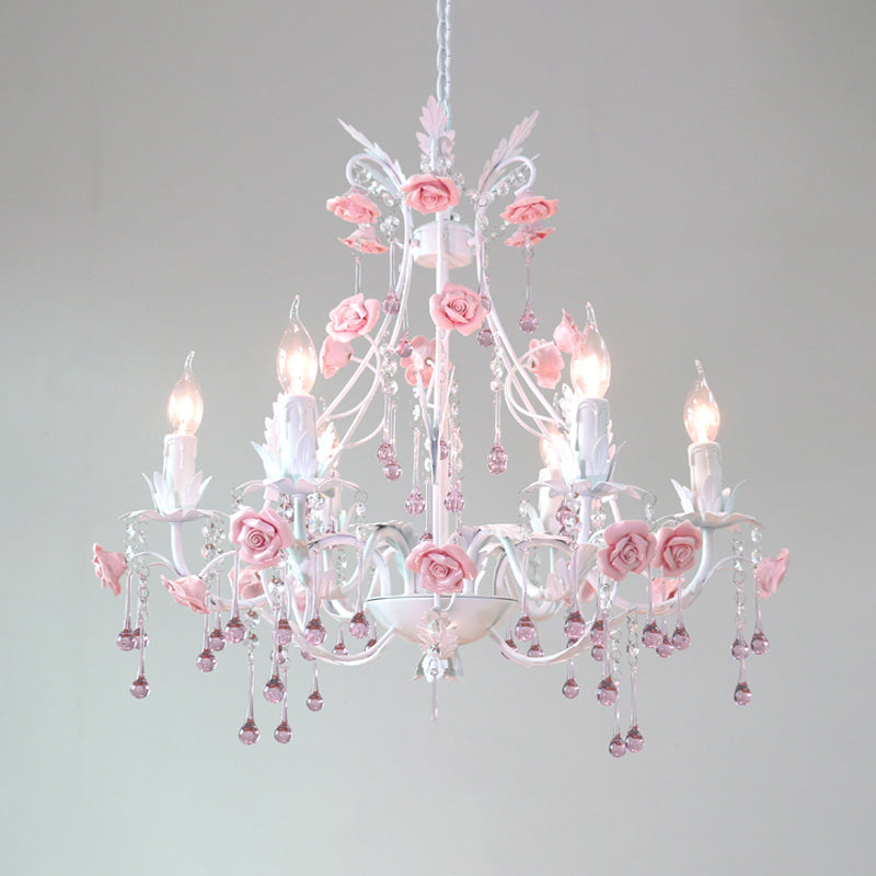 6/8 Bulbos Candelier Chandelier CHANDELIZA CRISTA CRISTA CRISTAL CRISTAL CONTINIBO Lámpara de suspensión para dormitorio