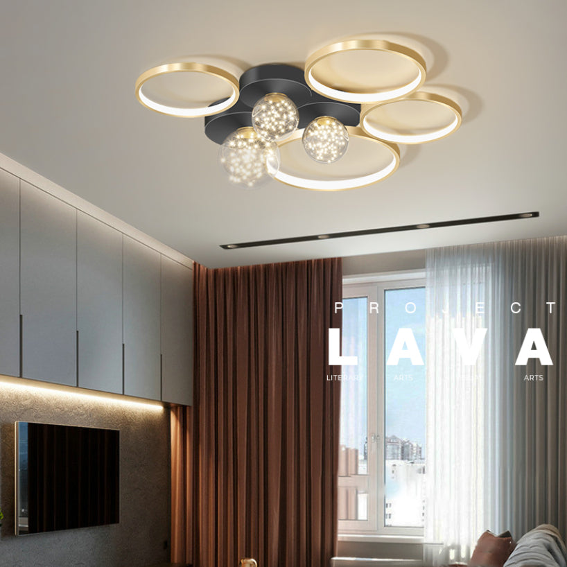 Modern Flush Mount Lighting Sputnik Glass Flush Mount Ceiling Light for Living Room