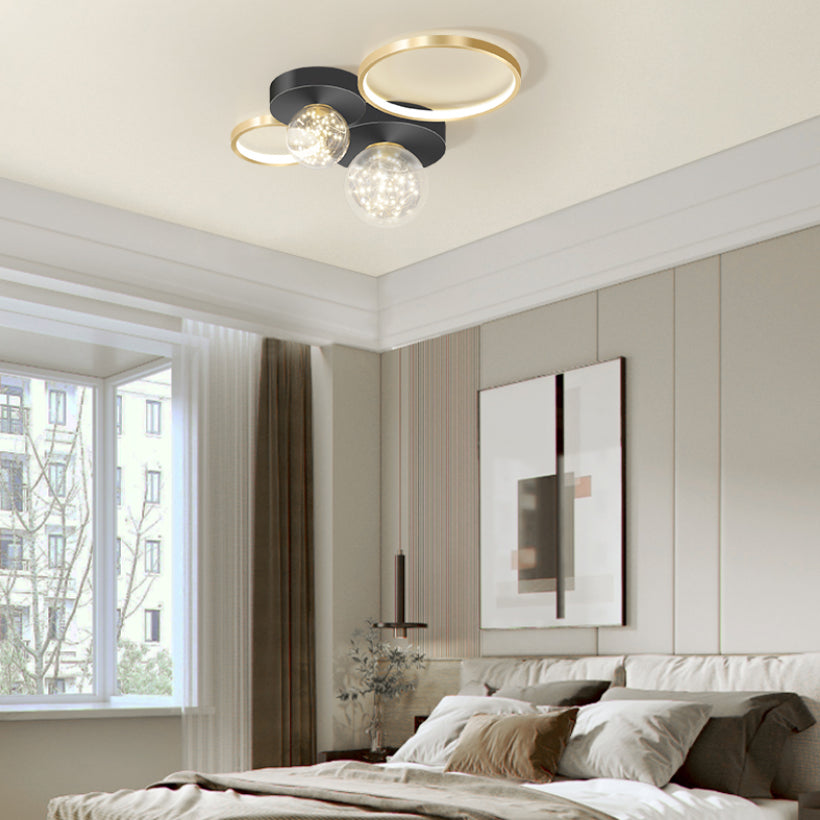 Modern Flush Mount Lighting Sputnik Glass Flush Mount Ceiling Light for Living Room